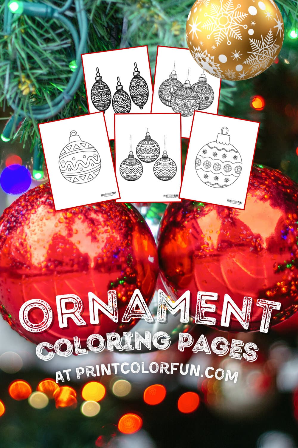 Christmas ornaments holiday coloring pages and clipart - PrintColorFun com