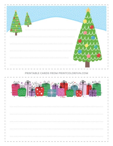 Christmas printable thank you cards for kids from PrintColorFun com (2)