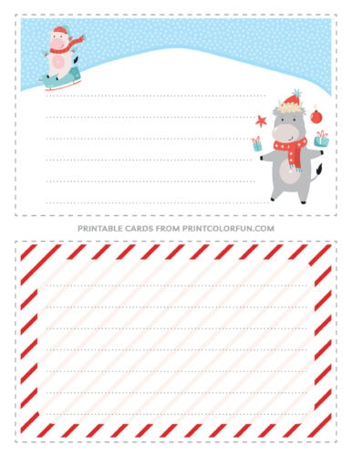 Christmas printable thank you cards for kids from PrintColorFun com (4)