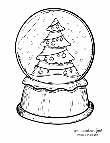 Printable Christmas tree coloring