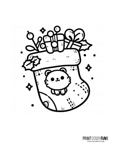 Christmas stocking clipart page from PrintColorFun com (2)