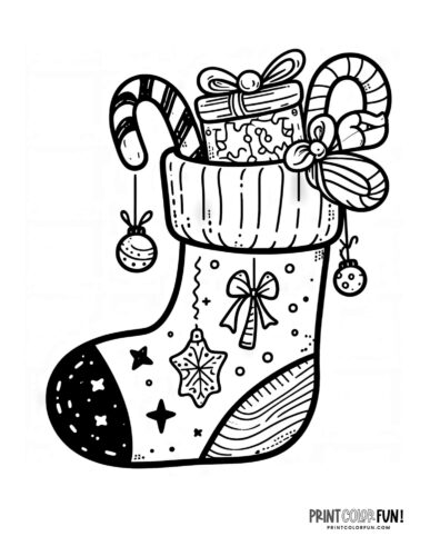 Christmas stocking clipart page from PrintColorFun com (3)