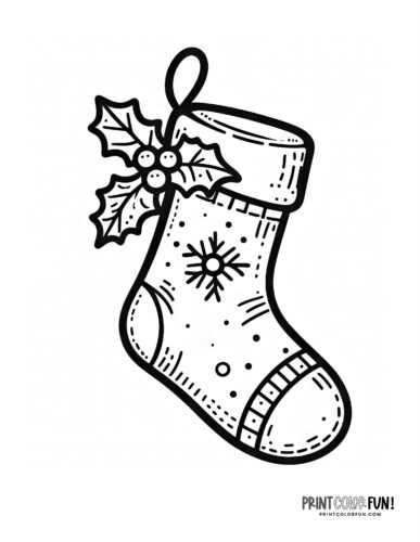 Christmas stocking coloring page O PrintColorFun com
