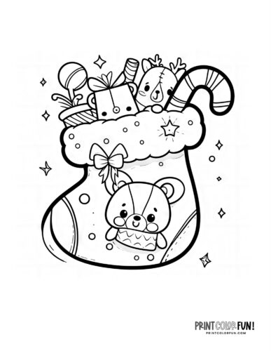 Christmas stocking coloring page P PrintColorFun com
