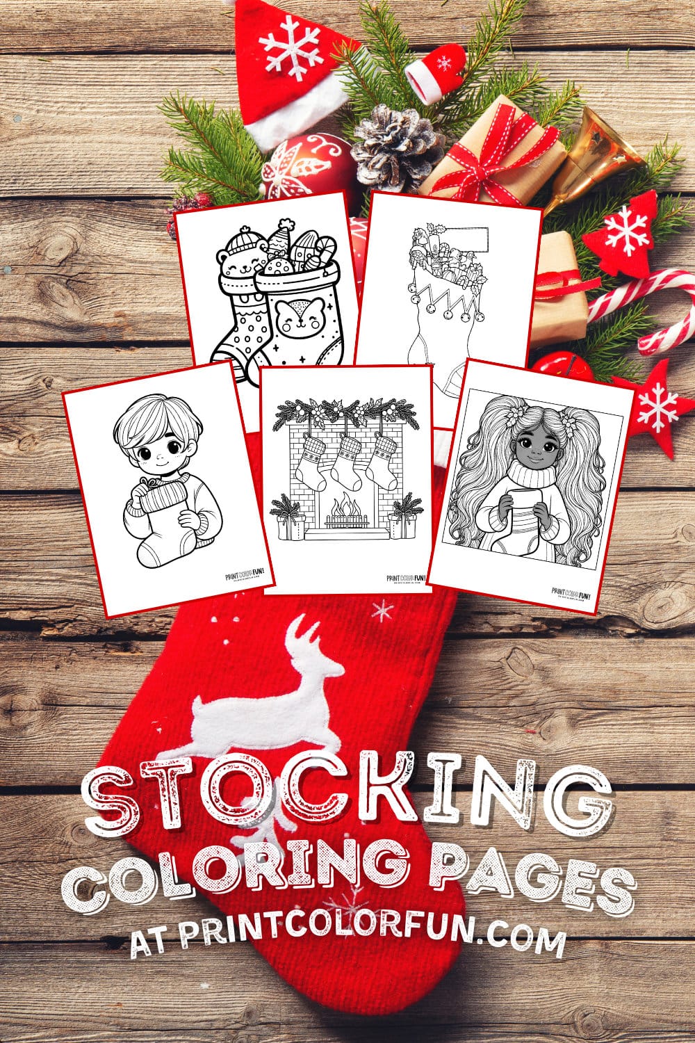 Christmas stockings holiday coloring pages and clipart - PrintColorFun com