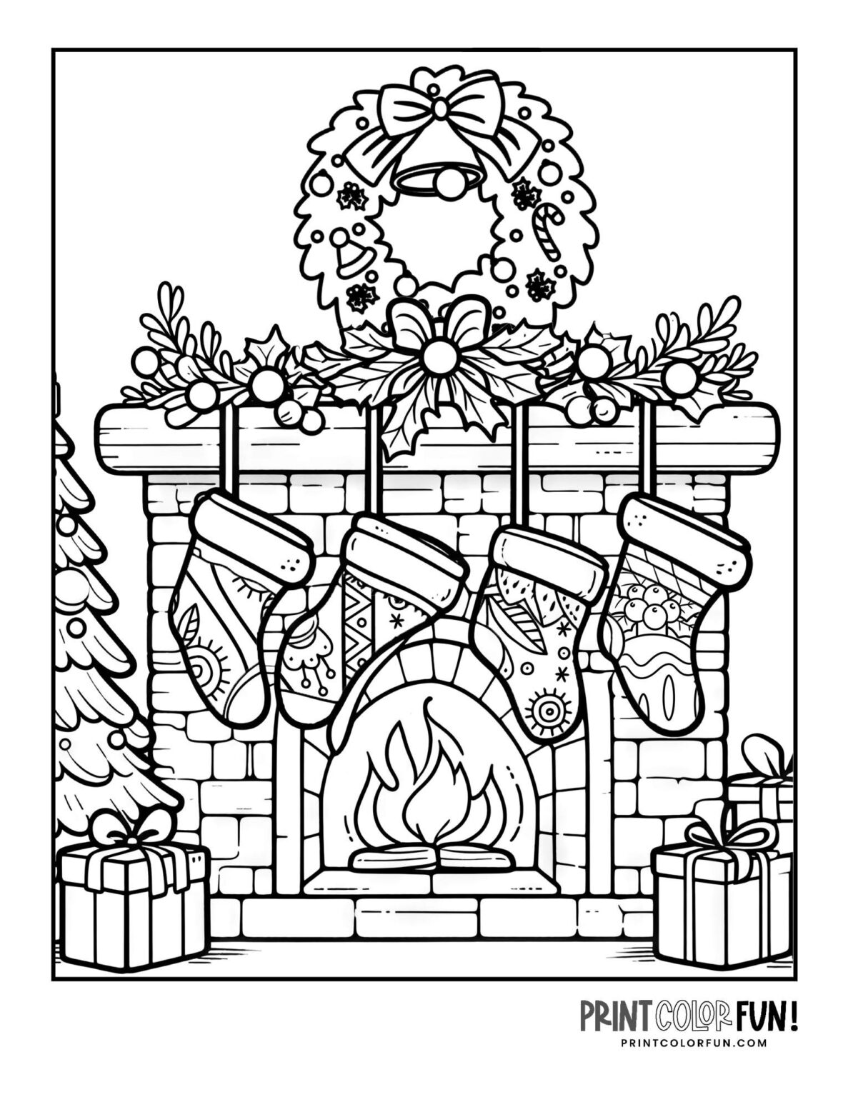 26 Christmas stocking clipart pages for easy craft & coloring fun for ...