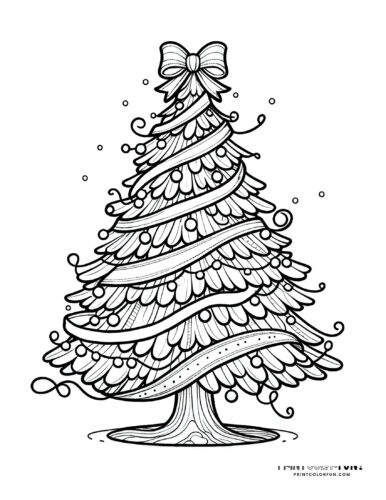 Christmas tree coloring page clipart from PrintColorFun com (1)