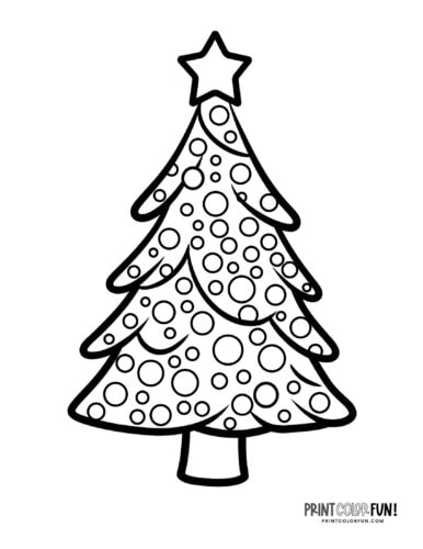 Christmas tree coloring page clipart from PrintColorFun com (10)
