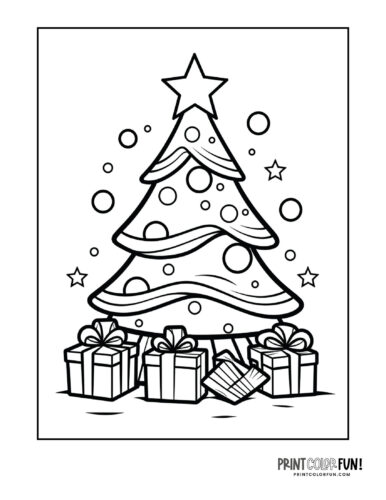 Christmas tree coloring page clipart from PrintColorFun com (16)