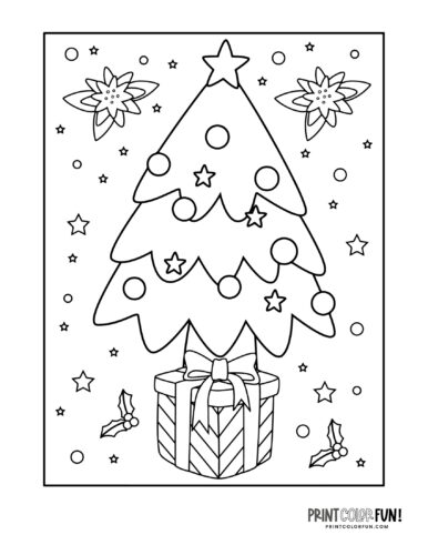 Christmas tree coloring page clipart from PrintColorFun com (17)