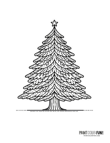 Christmas tree coloring page clipart from PrintColorFun com (19)