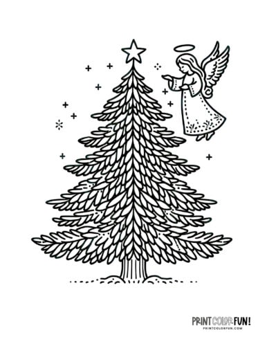 Christmas tree coloring page clipart from PrintColorFun com (2)