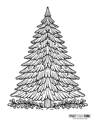 Christmas tree coloring page clipart from PrintColorFun com (20)