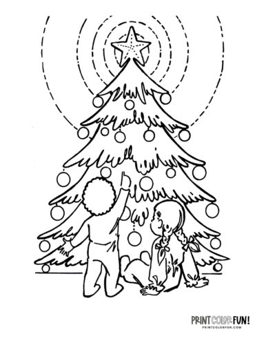 Christmas tree coloring page clipart from PrintColorFun com (22)