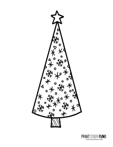 Christmas tree coloring page clipart from PrintColorFun com (23)