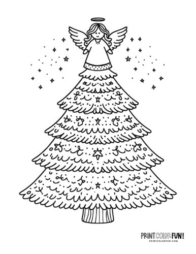 Christmas tree coloring page clipart from PrintColorFun com (3)