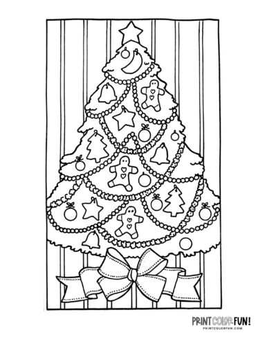 Christmas tree coloring page clipart from PrintColorFun com (4)