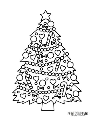Christmas tree coloring page clipart from PrintColorFun com (5)