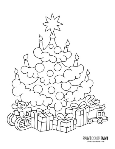 Christmas tree coloring page clipart from PrintColorFun com (8)