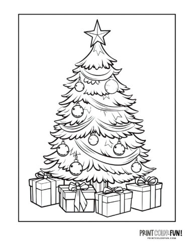 Christmas tree coloring page clipart from PrintColorFun com (9)