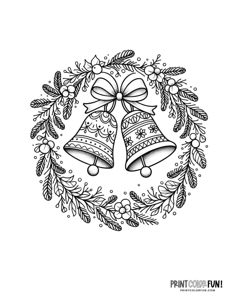 10 Christmas bells clipart & coloring pages to ring in the holiday