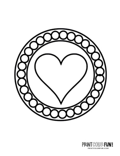 Circles around a sweet heart - Coloring page