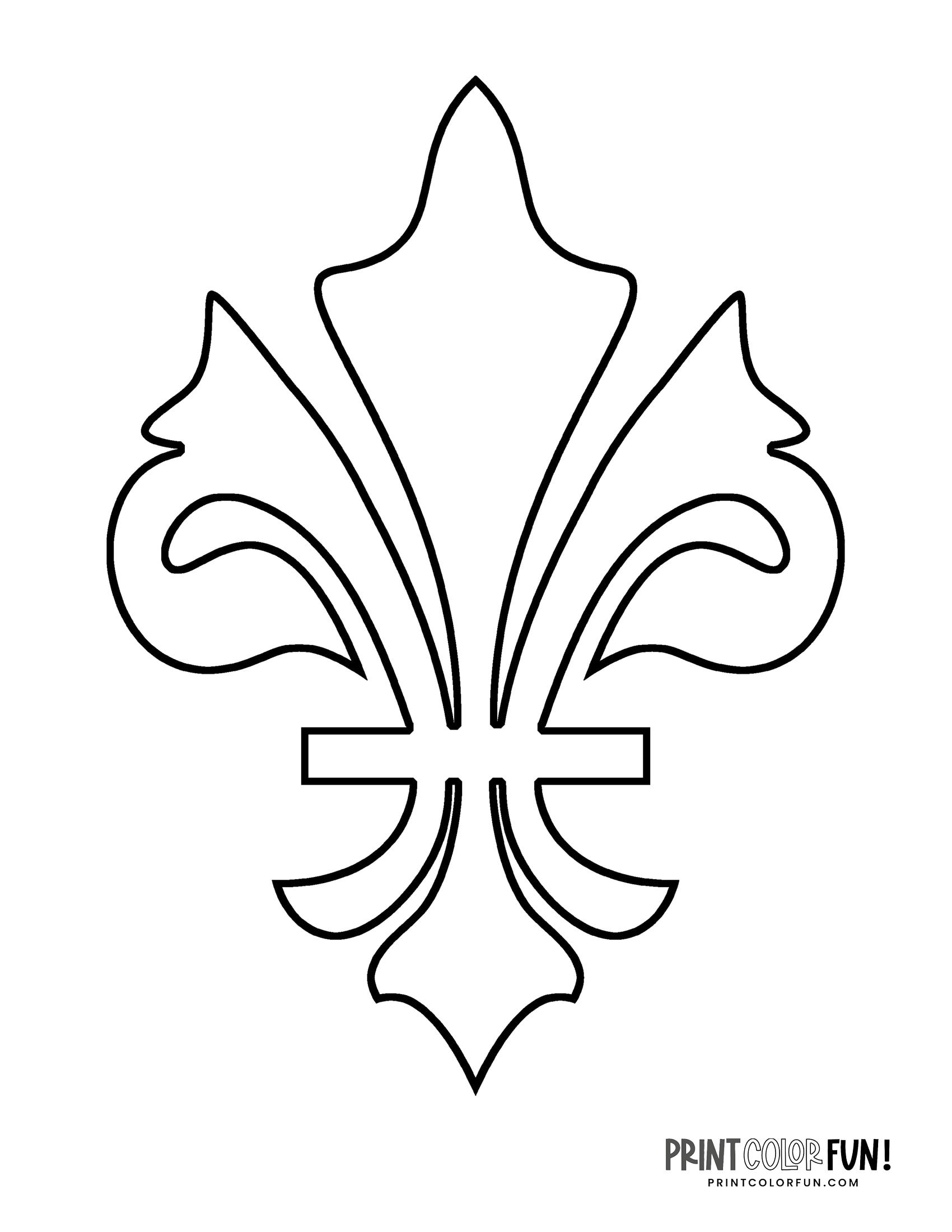26 Fleur de lis Coloring Pages Design Stencils Print Color Fun 