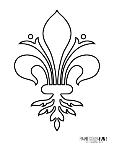 Classic fleur de lis design coloring page (10)