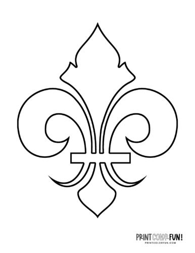 Classic fleur de lis design coloring page (5)