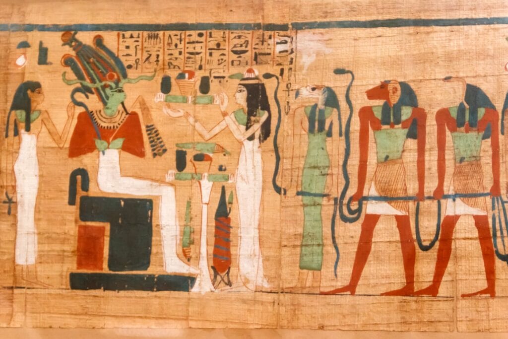 Close-up of the ancient egyptian papyrus