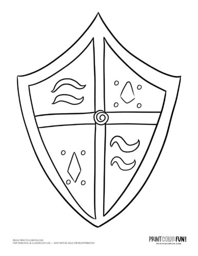 Coat of arms shield concept coloring page at PrintColorFun com