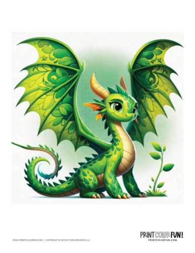 Color dragon clip art illustrations from PrintColorFun com 1