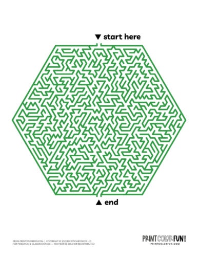 Color maze medium level - Large intermediate skill printable puzzle from PrintColorFun com (12)