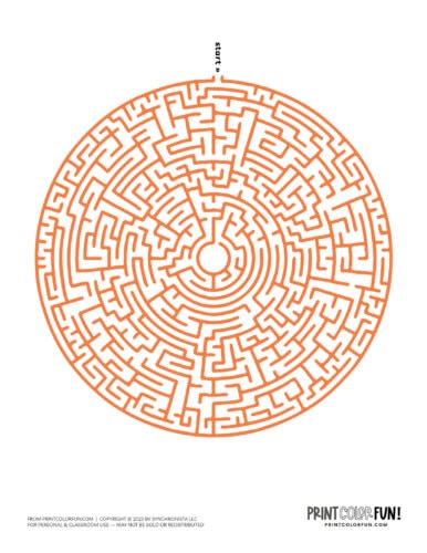 Color maze medium level - Large intermediate skill printable puzzle from PrintColorFun com (13)