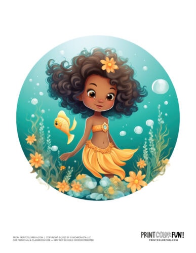 Color mermaid clipart from PrintColorFun com (7)