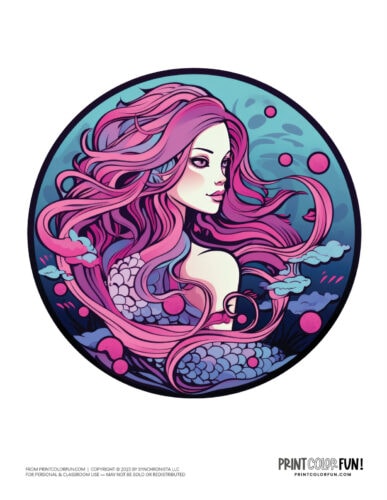Color mermaid clipart from PrintColorFun com (8)