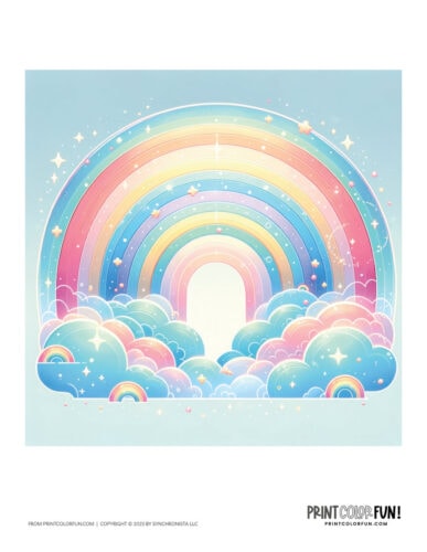 Color rainbow clip art illustrations from PrintColorFun com 1