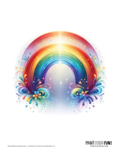 Color rainbow clip art illustrations from PrintColorFun com 2