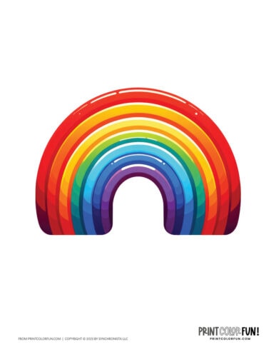 Color rainbow clip art illustrations from PrintColorFun com 3