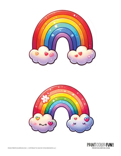 Color rainbow clip art illustrations from PrintColorFun com 4