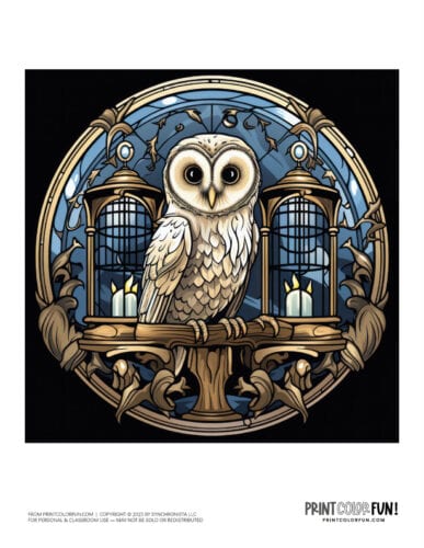 Color storybook fantasy owl clipart from PrintColorFun com (1)