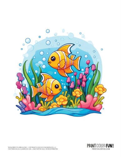 Colorful cartoon fish clipart drawing from PrintColorFun com (10)
