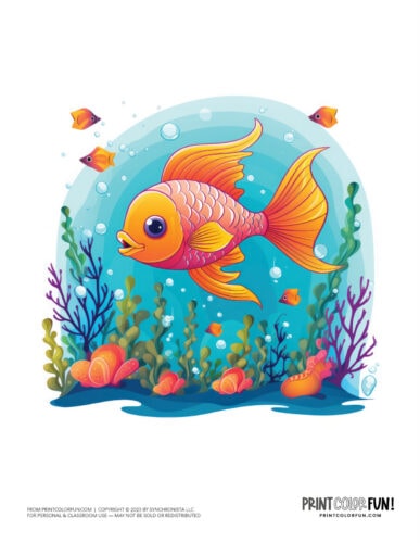 Colorful cartoon fish clipart drawing from PrintColorFun com (11)