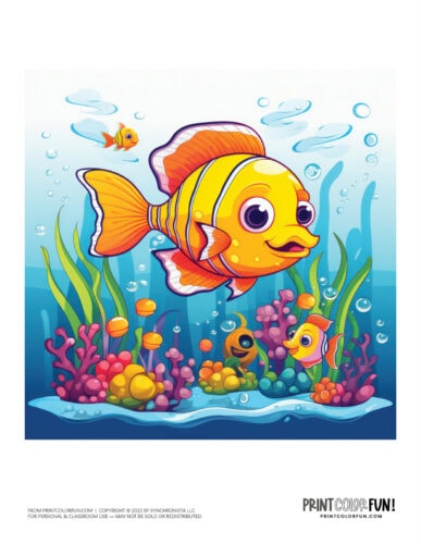 Colorful cartoon fish clipart drawing from PrintColorFun com (14)
