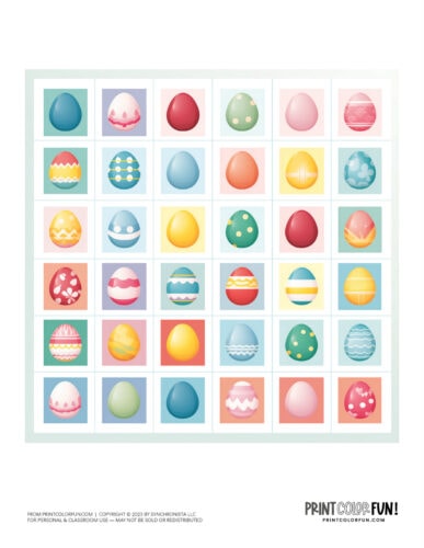 Colorful decorated Easter eggs clipart drawing from PrintColorFun com (06)