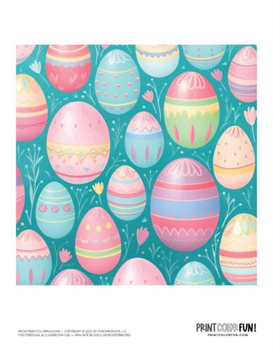 Colorful decorated Easter eggs clipart drawing from PrintColorFun com (08)