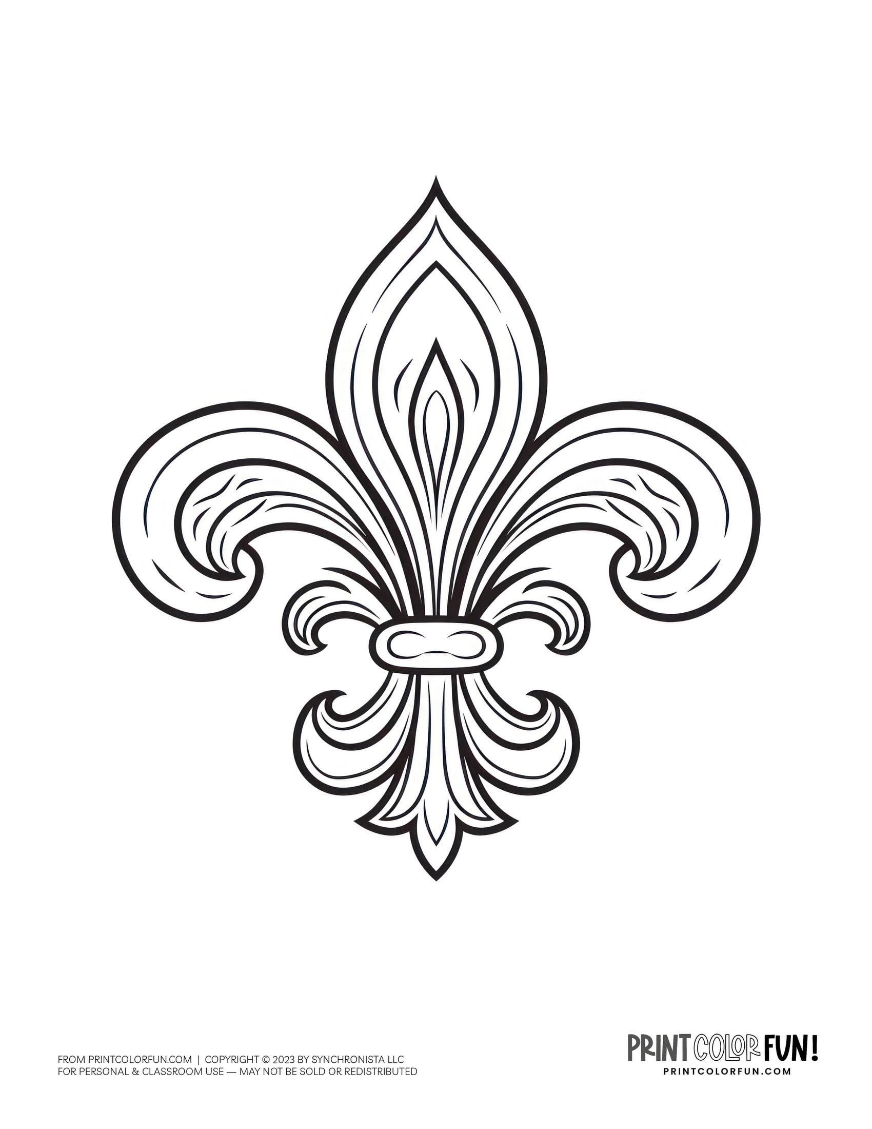 38 fleur-de-lis coloring pages, clipart images & design stencils, at PrintColorFun.com