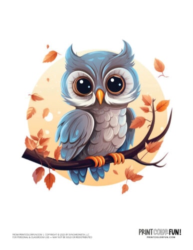 Colorful owl clipart drawing from PrintColorFun com (2)