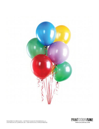 Colorful party balloons clipart from PrintColorFun com (1)