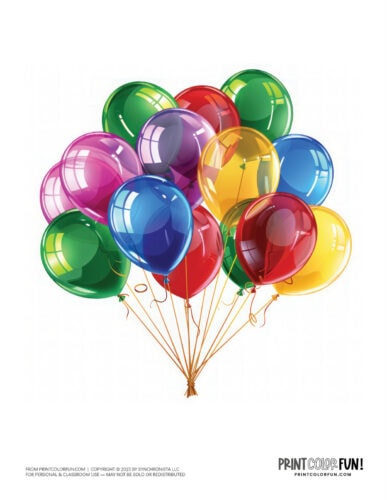 Colorful party balloons clipart from PrintColorFun com (2)